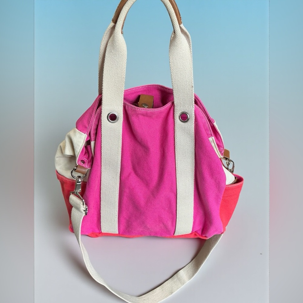 Vintage Gap Color Block Canvas Tote Crossbody Bag
